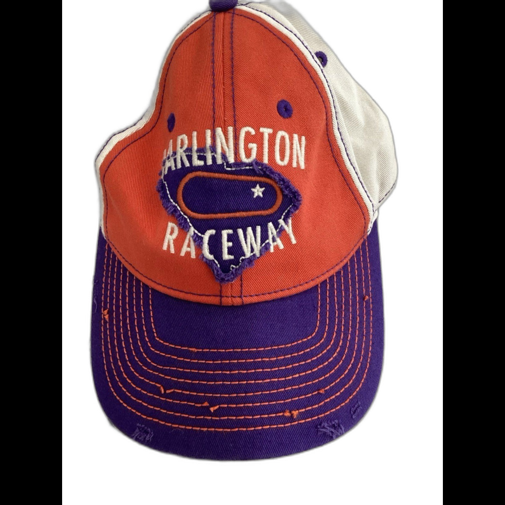 Darlington Cap Hat Men’s Adjustable Orange Raceway Destressed Baseball